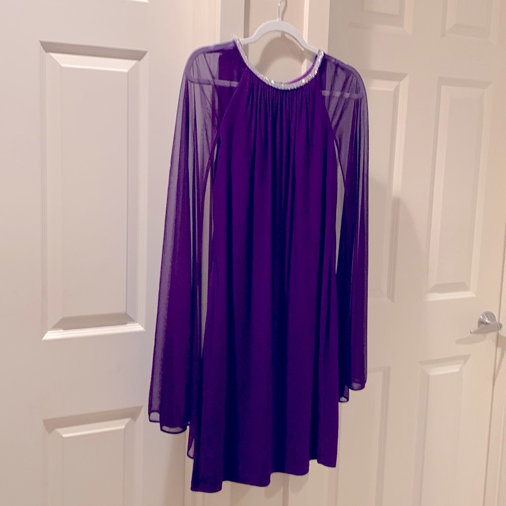 R&M Richards Size 12P Beautiful Dark Purple/Plum Sleeveless dress; Formal. NWOT